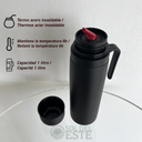 Thermos en acier inoxydable noir 1 litre Sol Del Este